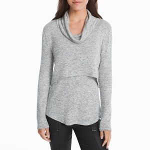 Cowl Neck Double Layer Swit Top S